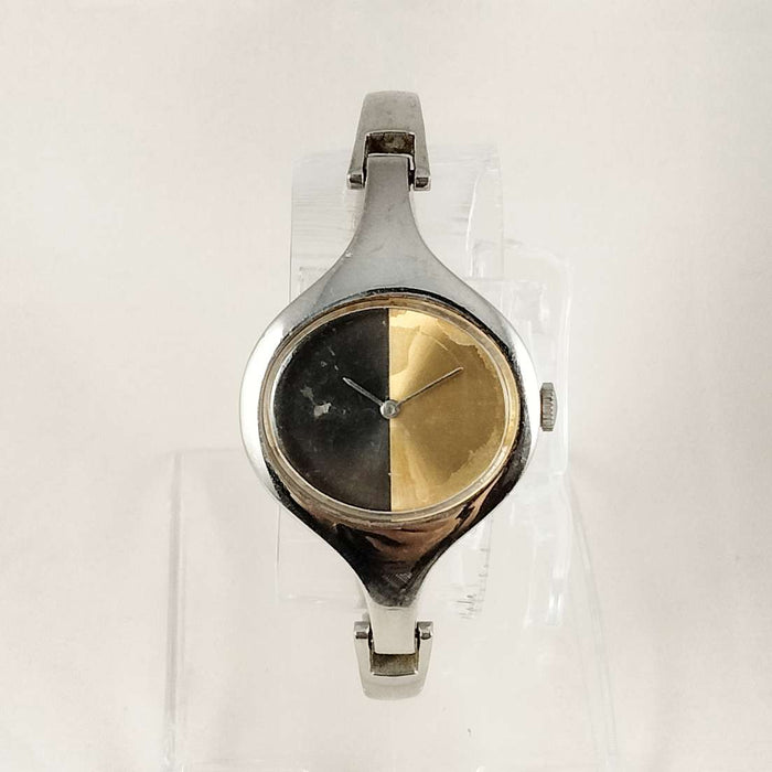 I Like Mikes Mid Century Modern Watches Seiko Watch, Two Tone Dial, Thin Metal Strap