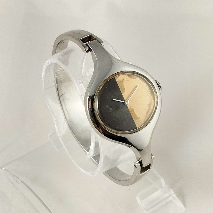 I Like Mikes Mid Century Modern Watches Seiko Watch, Two Tone Dial, Thin Metal Strap