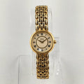 I Like Mikes Mid Century Modern Watches Seiko Women's Gold Tone Watch, Mother of Pearl Dial Details, Bracelet Strap