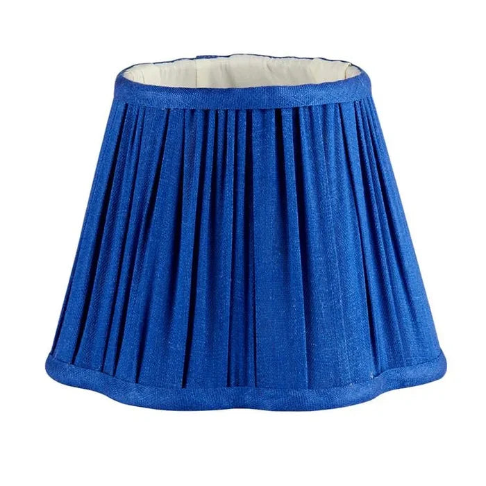 Short Bamboo Lamp - Gold with Cobalt Shade