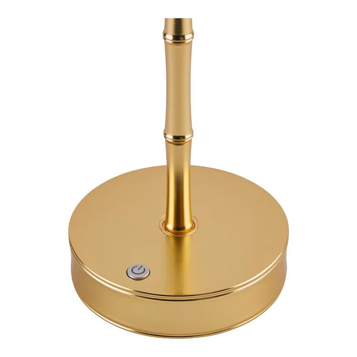 Short Bamboo Lamp - Gold with Cobalt Shade