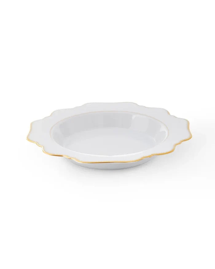 Simply Anna Antique White Rimmed Soup Plate