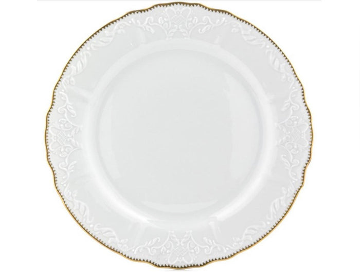 Simply Anna White and Gold Dinner Plate