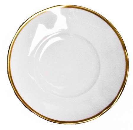 Simply Elegant White and Gold Bread and Butter Plate