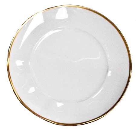 Simply Elegant White and Gold Salad Plate