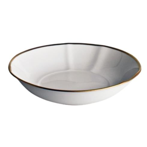 Simply Elegant White and Gold Soup Bowl