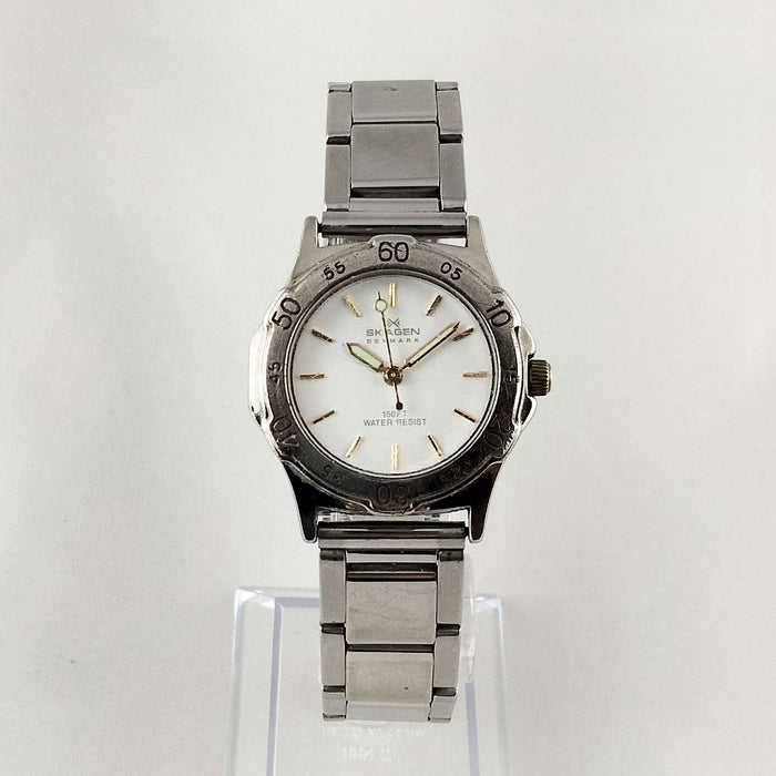 I Like Mikes Mid Century Modern Watches Skagen Men's Divers Watch, Glow in the Dark Hands, Bracelet Strap