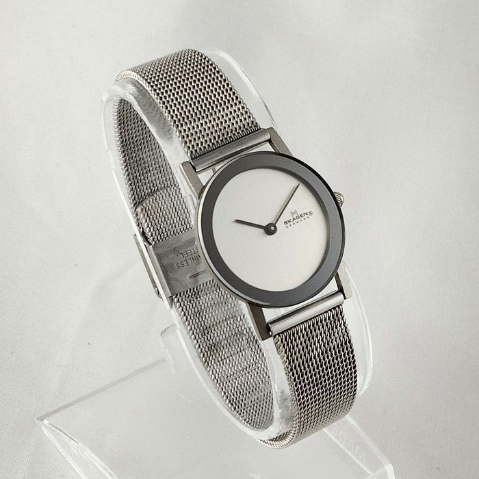 I Like Mikes Mid Century Modern Watches Skagen Unisex Watch, Minimalist Design, Mesh Strap