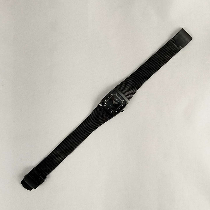 I Like Mikes Mid Century Modern Watches Skagen Women's Watch, Jewel Hour Markers, Black Mesh Strap