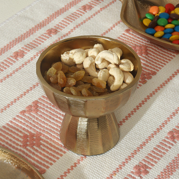 Small Gold Bowl on Pedestal