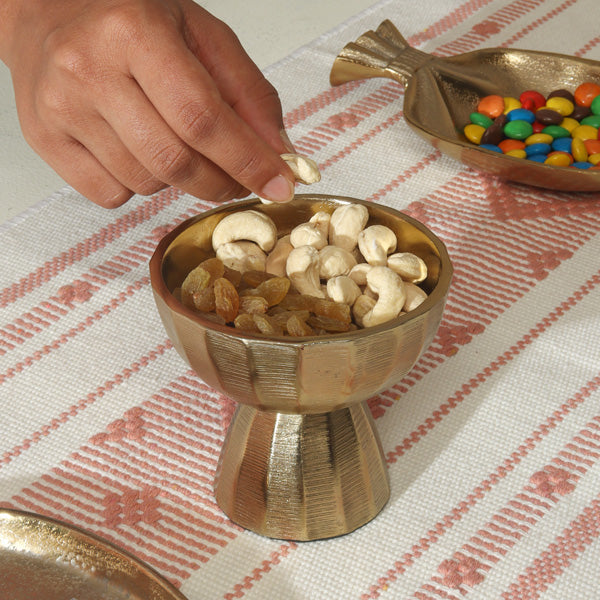 Small Gold Bowl on Pedestal