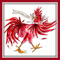 Red rooster illustration with 'South Carolina' banner on a red border