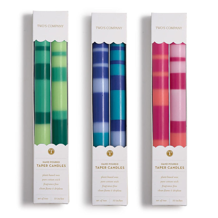 Stripe and Glow Multi Layer 10" Taper Candle