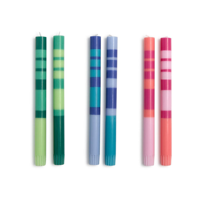 Stripe and Glow Multi Layer 10" Taper Candle
