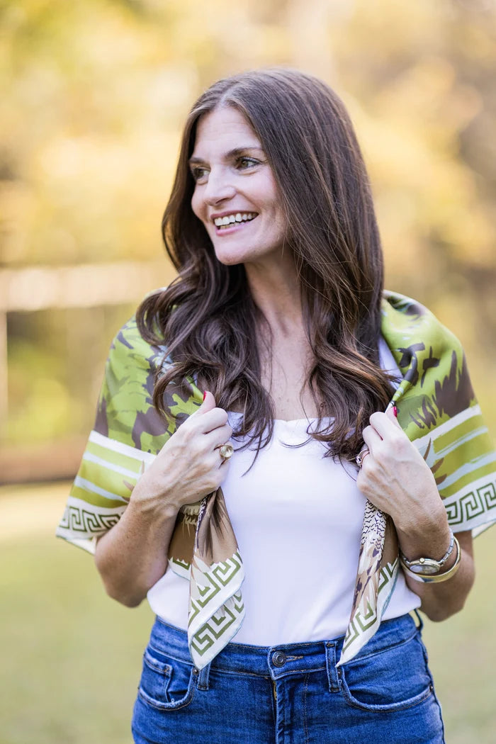 Swamp Ocmulgee Alligator Silk Scarf