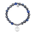 This Too Shall Pass Charm with Silver Dipped Sky Blue Agate Gemstone Bracelet