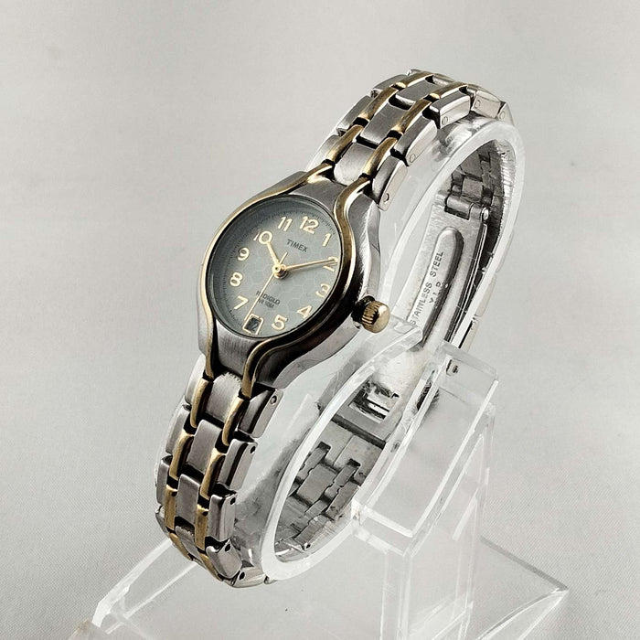 I Like Mikes Mid Century Modern Watches Timex Unisex Indiglo Silver Tone Watch, Bracelet Strap