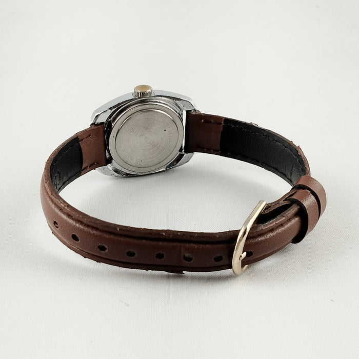 I Like Mikes Mid Century Modern Watches Timex Unisex Watch, Navy Dial Details, Brown Leather Strap