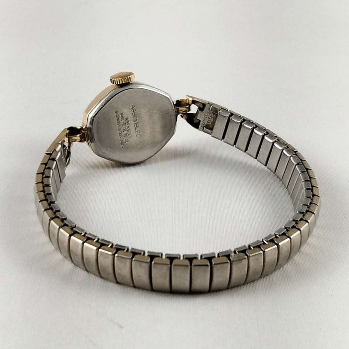 I Like Mikes Mid Century Modern Watches Timex Women's Petite Watch, Silver and Gold Tone, Stretch Strap