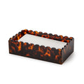 Tortoise Print Scalloped Edge Acrylic Guest Towel Holder