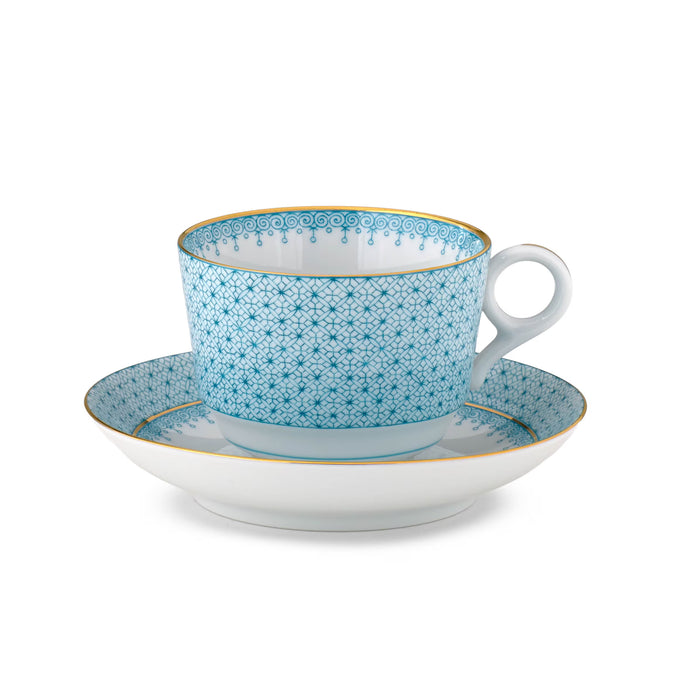 Turquoise Lace Cup and Saucer