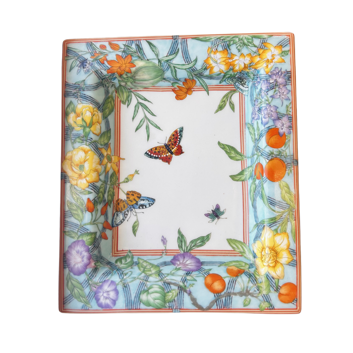 Turquoise Morning Glory Key Tray, 7.5"