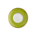Ultra-White ColorSheen Apple Green Gold Teacup Saucer