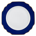 Ultra-White Georgian ColorSheen Navy-Blue - Gold Banding - Charger Plate