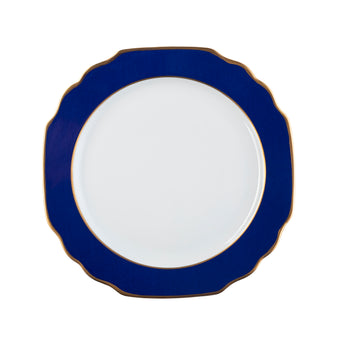 Ultra-White Georgian ColorSheen Navy Blue - Gold Banding - Dinner Plate