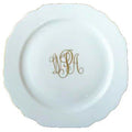 Ultra-White Georgian Salad Plate with Sample Monogram