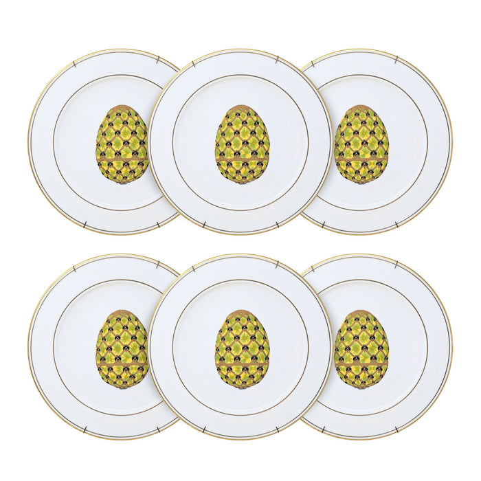 Veritable Porcelaine Email de Limoges Faberge Easter Egg 12" Charger Plates (6)