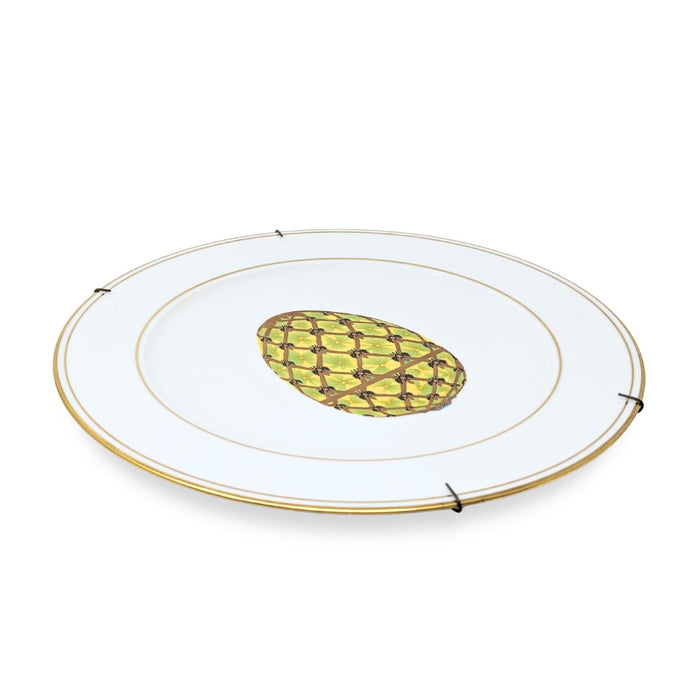 Veritable Porcelaine Email de Limoges Faberge Easter Egg 12" Charger Plates (6)