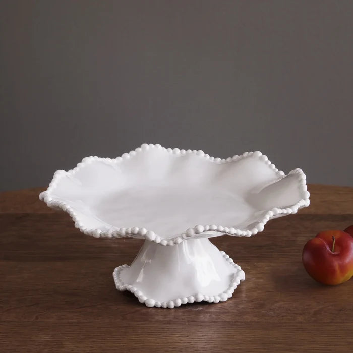 VIDA Alegria Small Pedestal Cake Plate (White)