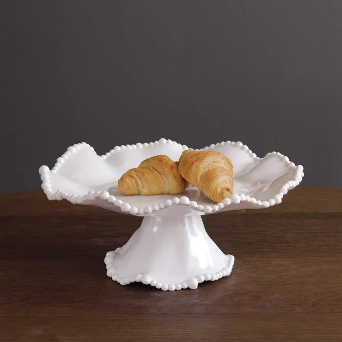 VIDA Alegria Small Pedestal Cake Plate (White)