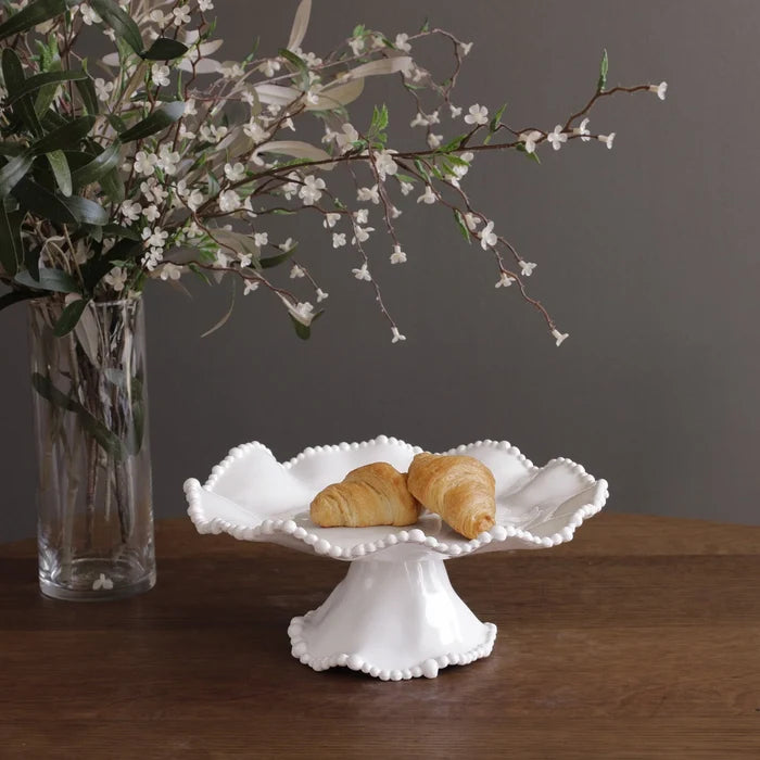 VIDA Alegria Small Pedestal Cake Plate (White)