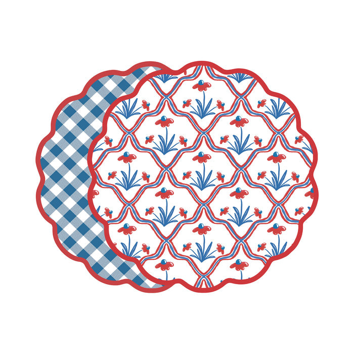 VIDA Americana Floral and Gingham Reversible Placemat