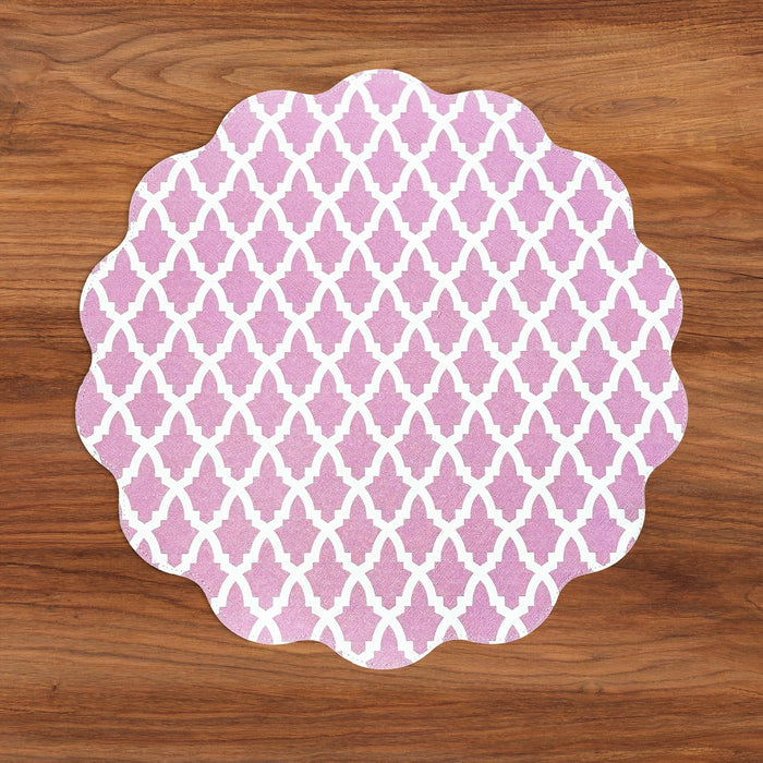 VIDA Eggplant and Pink Reversible Round Placemats | Set of 4
