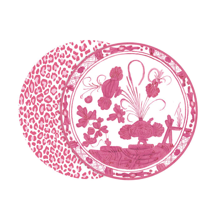 VIDA Faenza and Cheetah Reversible Round Placemats | Set of 4