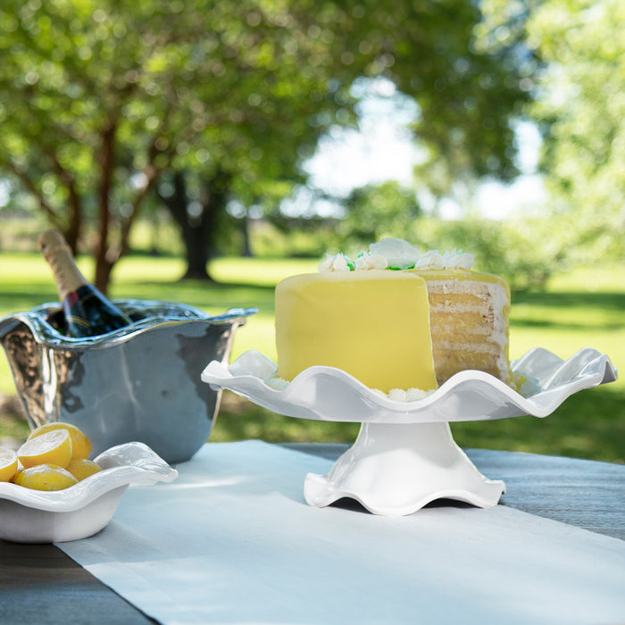 VIDA Havana Pedestal Cake Plate White