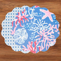 VIDA Sealife and Rattan Reversible Round Placemats - Set of 4