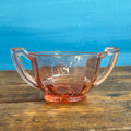 Vintage MCM Pink Depression Glass Sugar Bowl