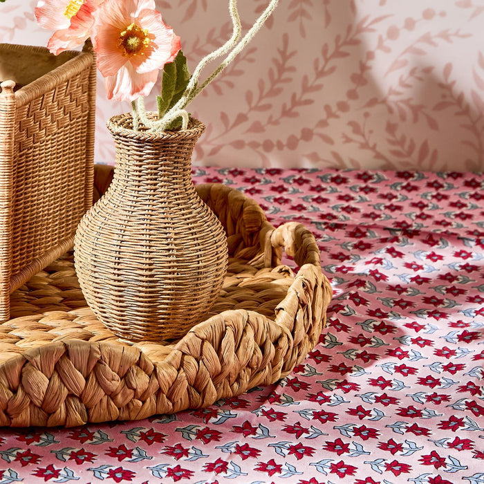 Water Hyacinth Scalloped Edge Round Tray