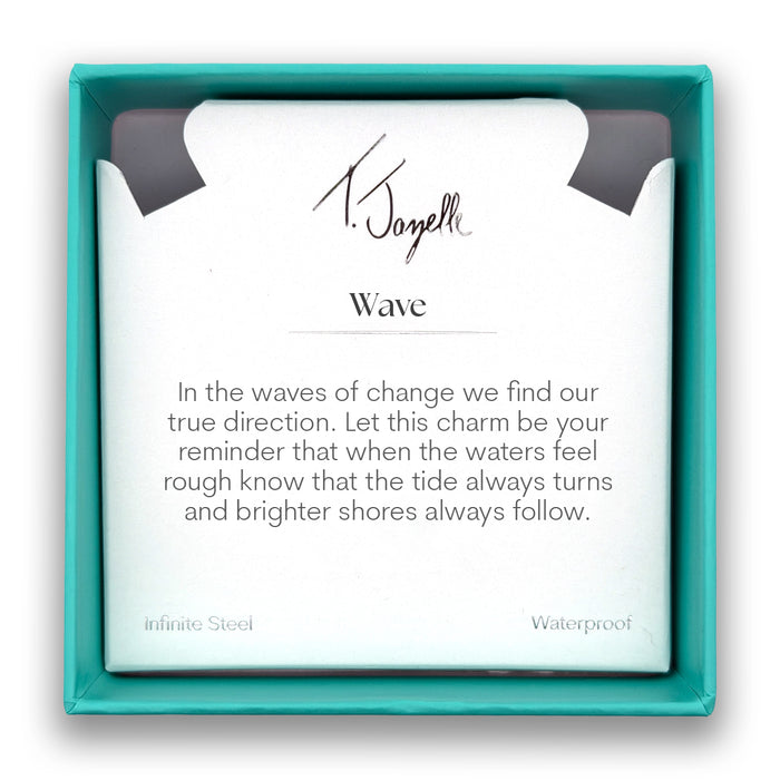 Wave Cutout Charm with Strawberry Jade Gemstone Bracelet