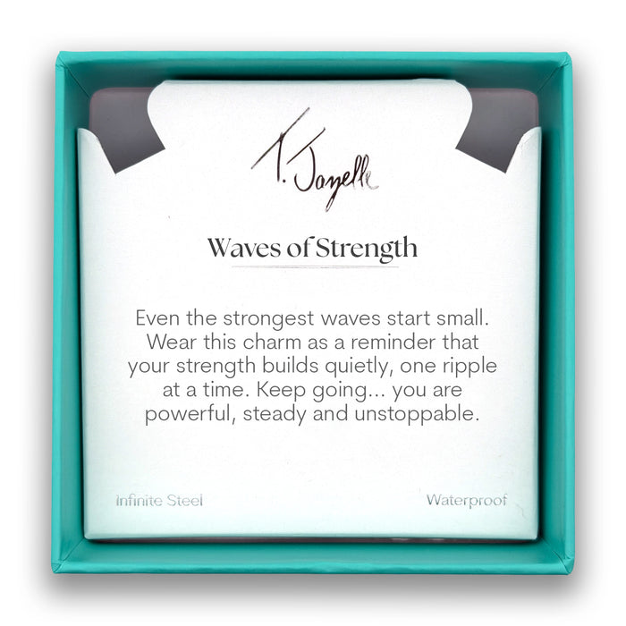 Waves of Strength Charm with Yellow White Jade Gemstone Bracelet