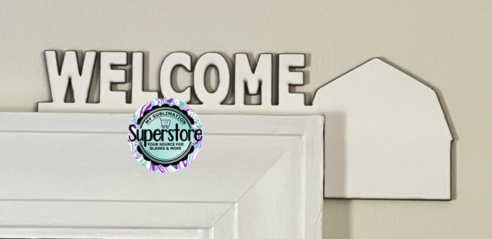 Welcome barn -  Corner Door Sitter - Sublimation Blank