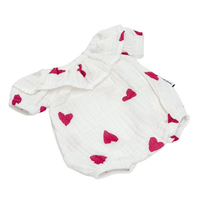 White and Pink Hearts Muslin Romper (Soft Body)