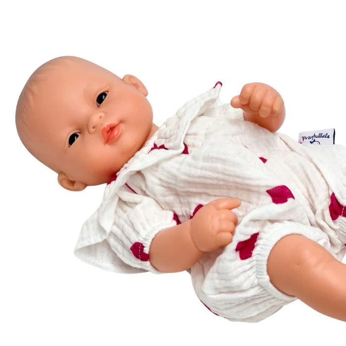 White and Pink Hearts Muslin Romper (Soft Body)