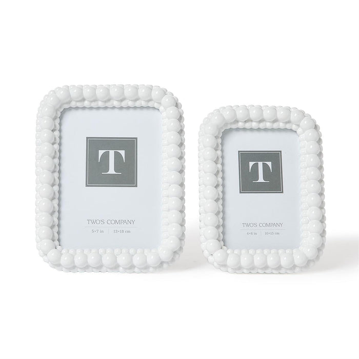 White Double Hobnail Photo Frame