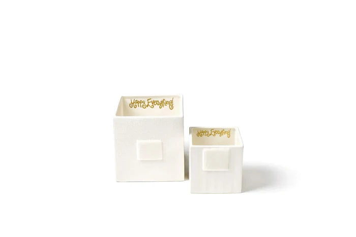White Small Dot Mini Nesting Cube Medium