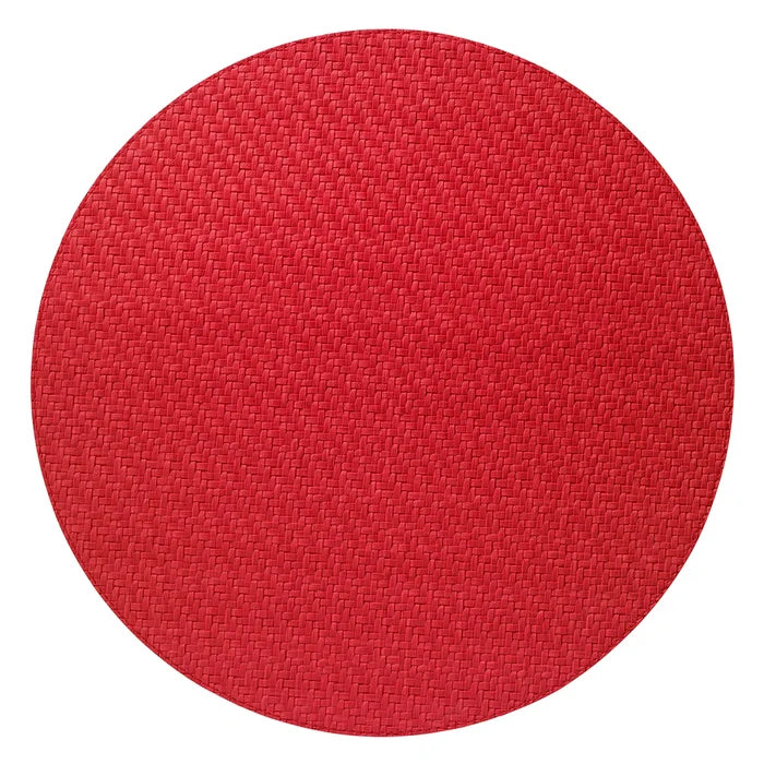 Wicker Round Vinyl Placemats | Set of 4